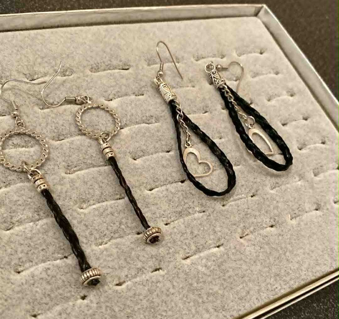 Boucles d'oreilles en crin de cheval