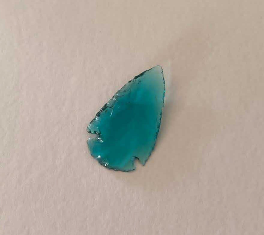 Pointe de flèche en topaze London Blue